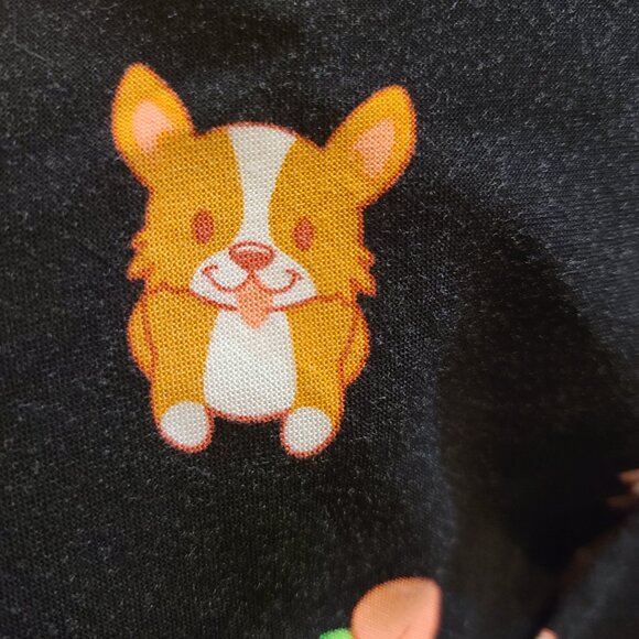 Hot Topic Corgi dog and peaches button down pocket dress size - Picture 2 of 8